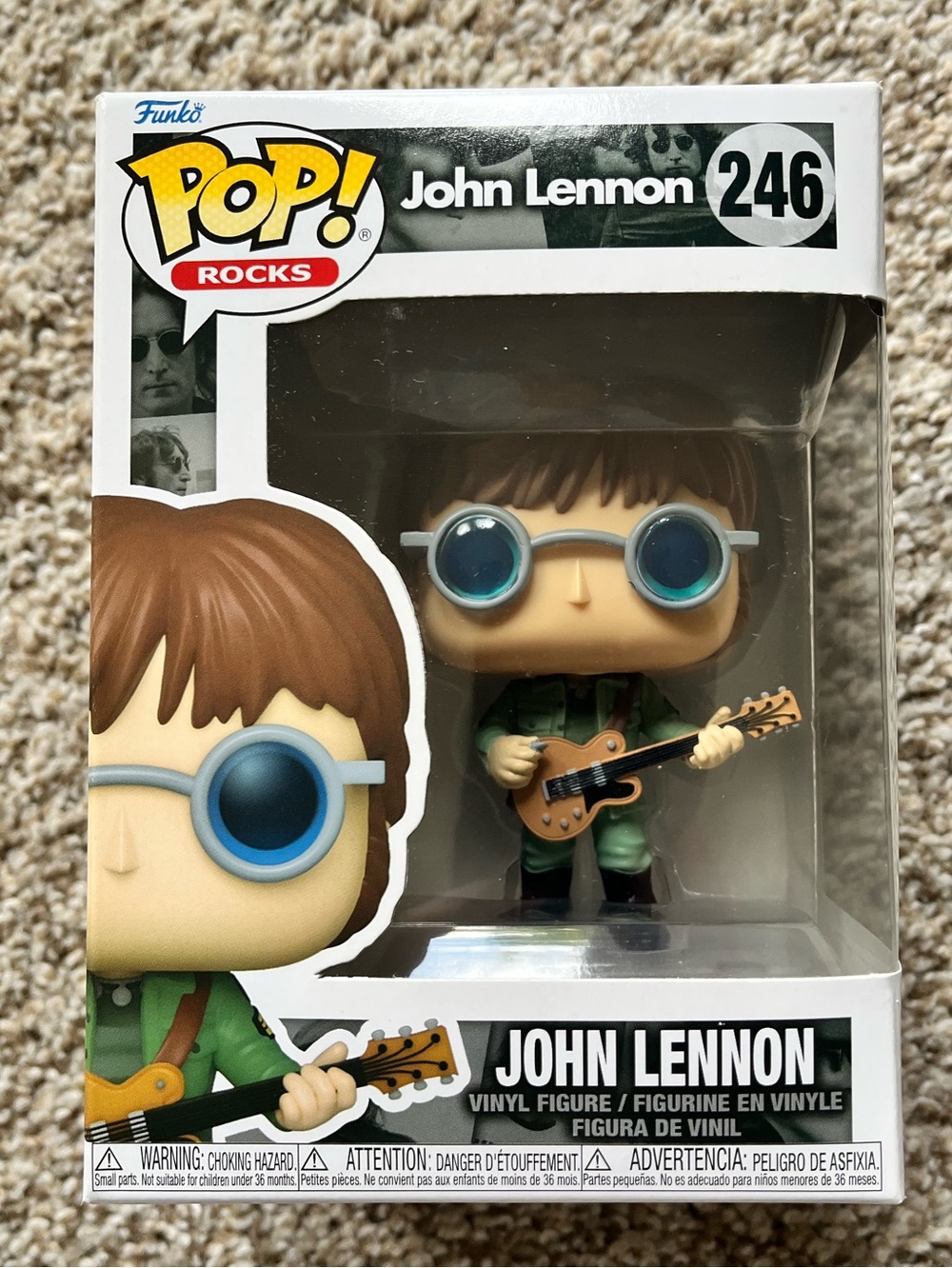 Funko Pop! Rocks John Lennon #246 Figure - Green Outfit with Blue Sunglasses